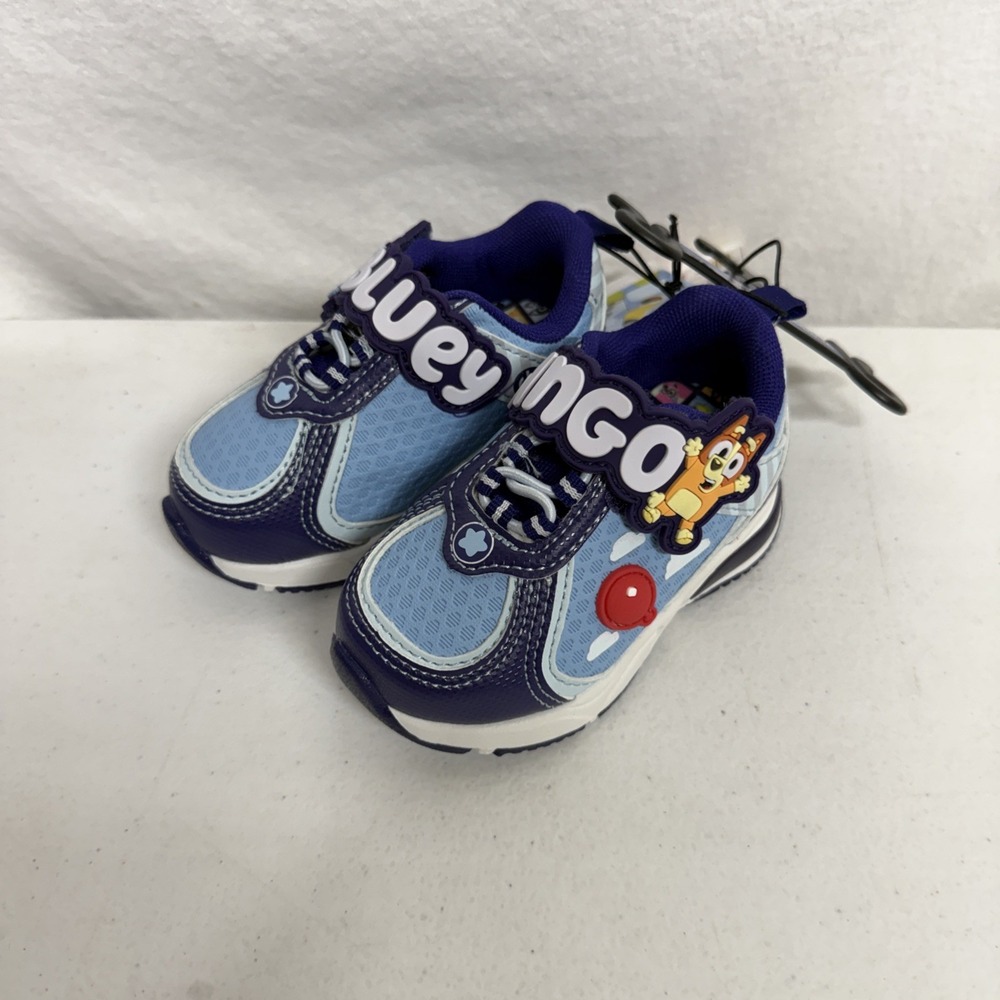 Bluey Bingo LED Hook & Loop Unisex Kids Low Top Sneakers Baby/Toddler Size 5